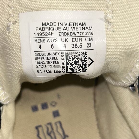 Converse Unisex CT All Star OX 149524F Blue Black Sneaker Shoes Size M 4 / W 6 - Picture 10 of 11